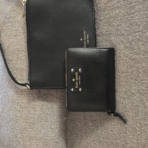 kate spade Black leather handbag and wallet combo
